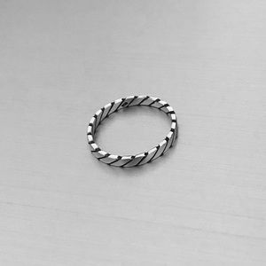 Sterling Silver Rope Ring, Wedding Band, Silver Rings, Stackable Jewelry Bands